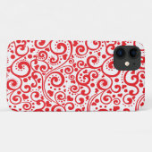 バレンタイン – 赤いハートと渦巻き旋回シームレス Case-Mate iPhoneケース (裏面(横))