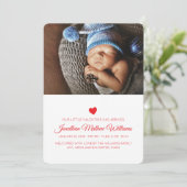 バレンタイン・赤いハートの誕生のお知らせ シーズンカード (スタンド正面)