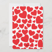 バレンタイン・赤いハートの誕生のお知らせ シーズンカード (裏面)