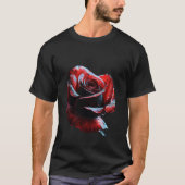 バレンタイン 赤いバラ Tシャツ (正面)