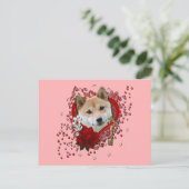 バレンタイン – 鍵からマイハート-柴犬 シーズンポストカード (スタンド正面)