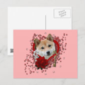 バレンタイン – 鍵からマイハート-柴犬 シーズンポストカード (正面/裏面)