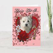 バレンタイン – 鍵へマイハートウエストハイランドテリア シーズンカード (正面)