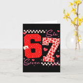 バレンタイン 面白い Six Seven 6 7 ミーム スラング 男性 女性 カード (黄色い花)