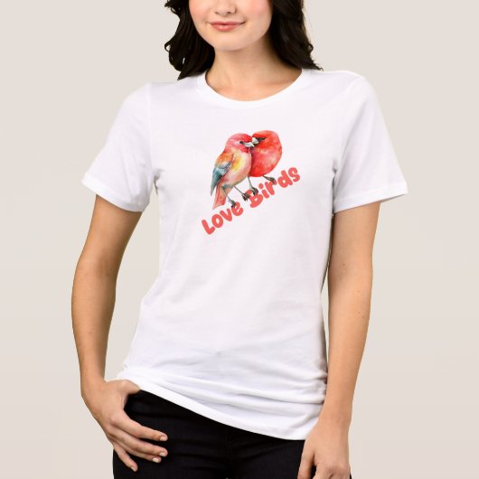 バレンタイン 鳥のラブ トライブレンドＴシャツ (正面)