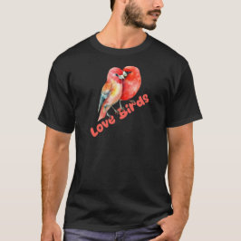 バレンタイン 鳥のラブ Tシャツ