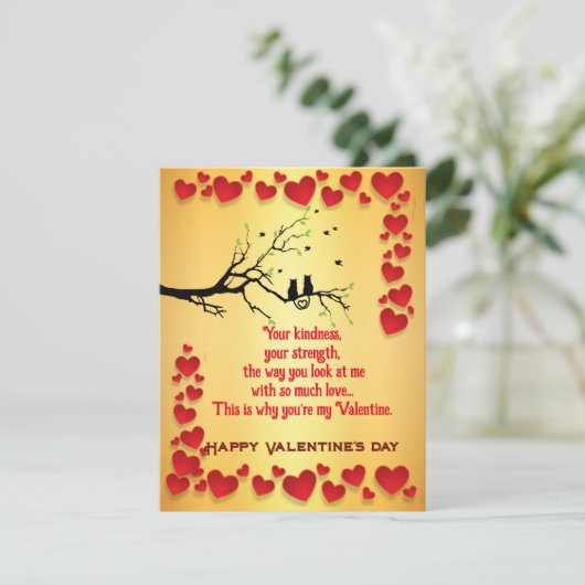 バレンタイン 鳥 カード (スタンド正面)