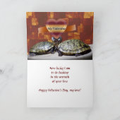 バレンタイン、2匹のカメ、ハートの形 シーズンカード (内部)