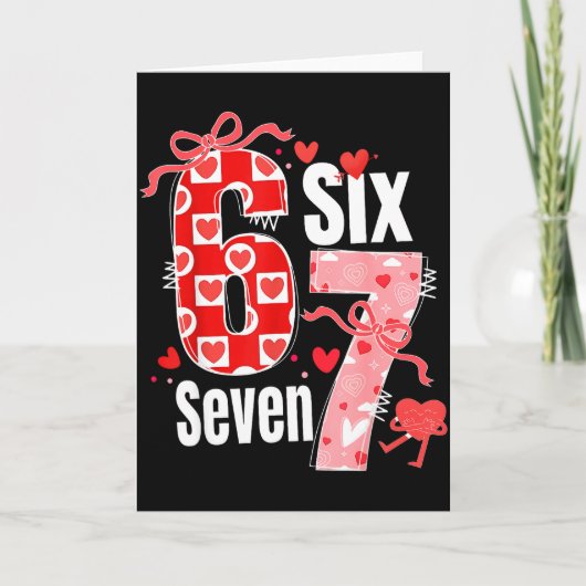 バレンタイン 67 シックス セブン ハート コケッティー ボウ バレンタイン カード (正面)
