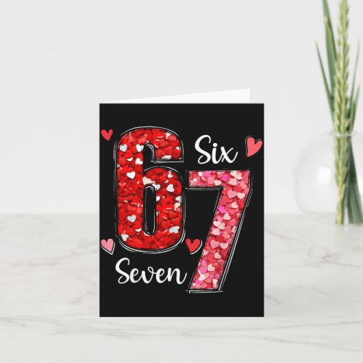 バレンタイン 67 6 7 ミーム ローズ ハーツ バレンタイン カード (正面)