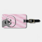 バレンタイン- Bichon Friseのシルエット ラゲッジタグ (正面横)