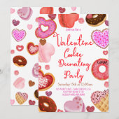 バレンタイン Cookie デコレーション パーティー 招待状 (正面/裏面)