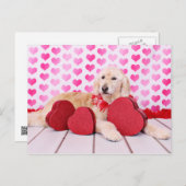 バレンタイン – GoldenDoodle – マギー シーズンポストカード (正面/裏面)