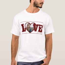 バレンタイン LOVE ハート型のオリジナルフォト Tシャツ