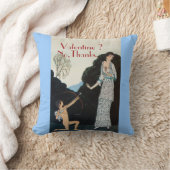 バレンタイン？NO,感謝してい /レトロアンチ・バレンタインデー クッション (ブランケット)