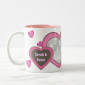 バレンタイン「s日猫のカスタムな写真及び文字のマグ ツートーンマグカップ (左)
