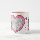 バレンタイン「s日猫のカスタムな写真及び文字のマグ ツートーンマグカップ (中央)