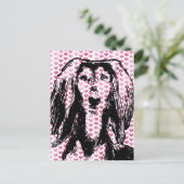 バレンタイン- Salukiのシルエット シーズンポストカード (スタンド正面)