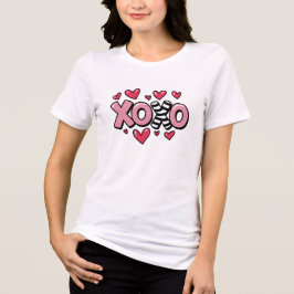 バレンタイン XOXO ホワイト+レッド トライブレンドTシャツ