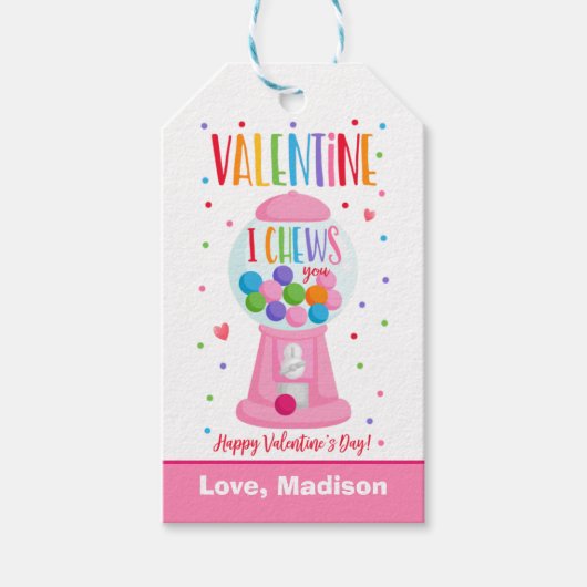 バレンタインIあなたがバブルガム学校の教室 ギフトタグ (正面)