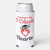 バレンタインIクラッシュハートかわいいクモ | スリム缶クーラー (Seltzer正面)