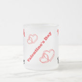 バレンタインIクラッシュハートかわいいクモ | フロストグラスマグカップ (中央)