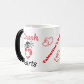 バレンタインIクラッシュハートかわいいクモ | モーフィングマグカップ (正面左)