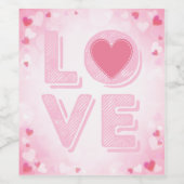 バレンタインLOVEレターピンクハートワインラベルセット ワインラベル (シングルラベル)