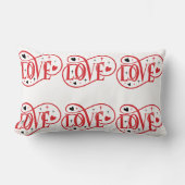 バレンタインLOVE単語Red on White ランバークッション (正面)