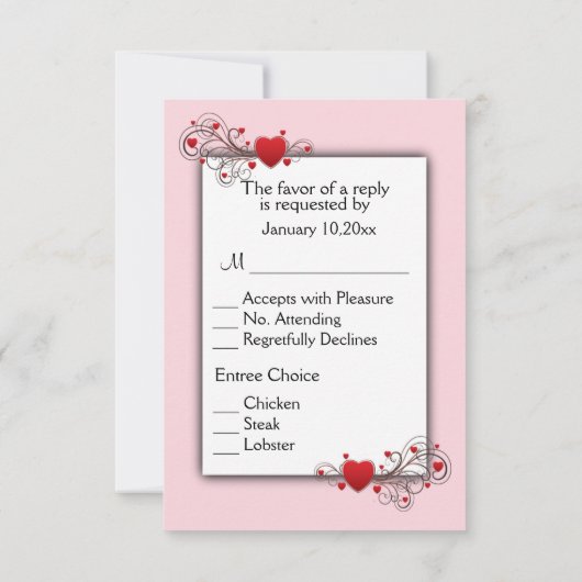バレンタインRSVP 出欠カード (裏面)