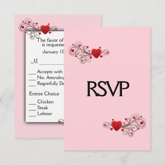 バレンタインRSVP 出欠カード (正面/裏面)