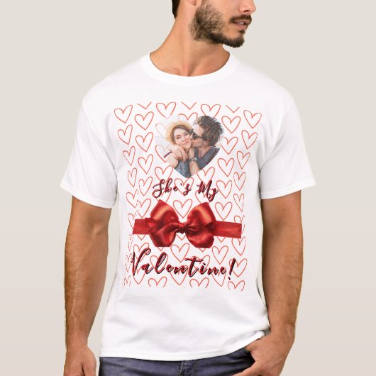 バレンタインTシャツ メンズ 彼女は僕のバレンタイン Tシャツ (正面)