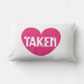 バレンタインTAKEN word on Pinkハート ランバークッション (正面)