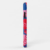 バレンタインXOXOハートピンクレッドパターンブルー名 Case-Mate iPhoneケース (裏面/右)