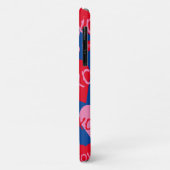 バレンタインXOXOハートピンクレッドパターンブルー名 Case-Mate iPhoneケース (裏面/左)