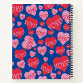 バレンタインXOXOレッドピンクハートブルーレシピ ノートブック (裏面)