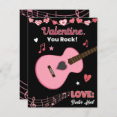 バレンタインYouロックギターキッズクラスルームValentine ノートカード (正面/裏面)