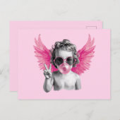 バレンタイ吹ンのバブルキューピッド・バレンタインデー ポストカード (正面/裏面)