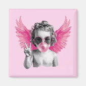 バレンタイ吹ンのバブルキューピッド・バレンタインデー マグネット (正面)