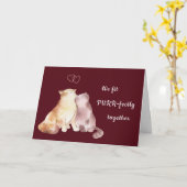 バレンタイ結婚ンキャッツハート カード (黄色い花)