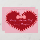 バレンタイ結婚ンデーロマンティックハート招待状 招待状 (正面/裏面)