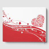 バレンタイ結婚ンレッドホワイトハート ゲストブック (裏面)