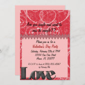バレンタエレガントインデイ招待状 招待状 (正面/裏面)