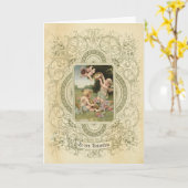 バレンタエレガントインデーチェルブヴィンテージエンジェ華美ル カード (黄色い花)