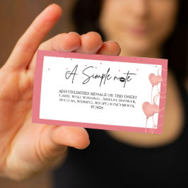 バレンタエレガントンブライダルシャワー表示カード エンクロージャーカード