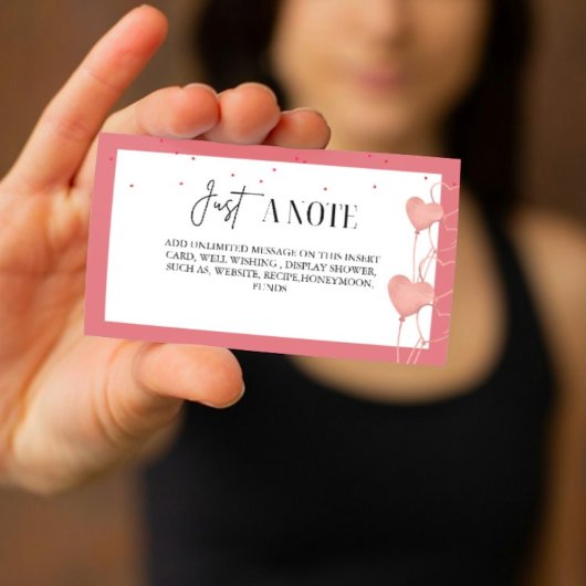 バレンタエレガントンブライダルシャワー表示カード エンクロージャーカード