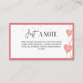 バレンタエレガントンブライダルシャワー表示カード エンクロージャーカード (正面)