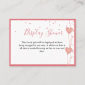 バレンタエレガントンブライダルシャワー表示カード エンクロージャーカード (正面)