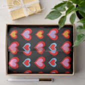 バレンタカラフルンハートパターン 薄葉紙 (ギフト)