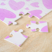 バレンタガーリーインピンク色あせた愛のハート不可能 ジグソーパズル (側面)